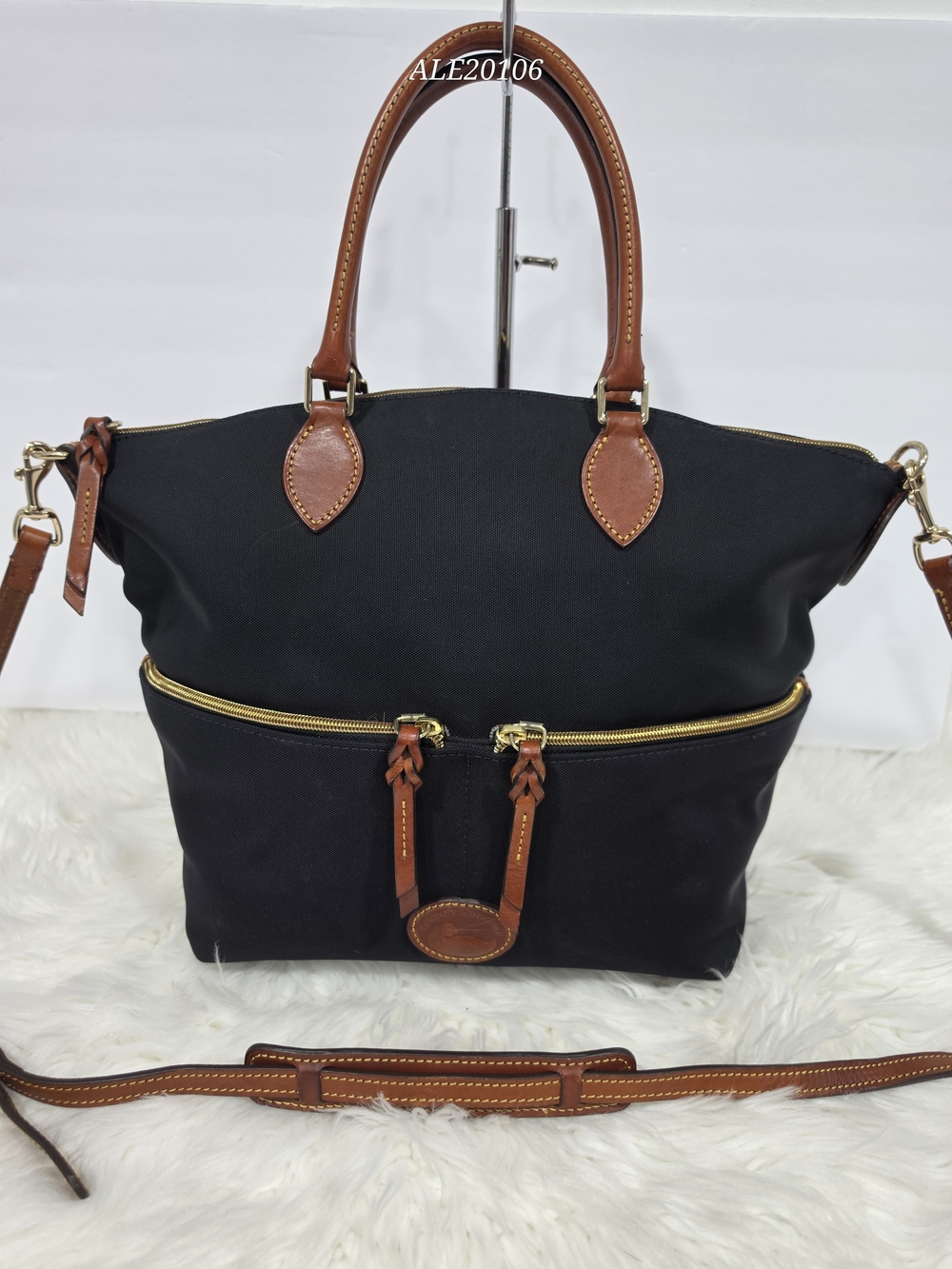 Dooney & Bourke Black Nylon Large Pocket Satchel